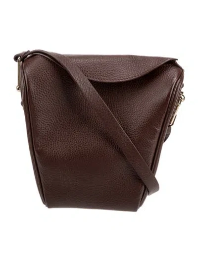 Pre-owned Lemaire Leather Shoulder Bag In Burgundy