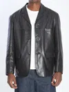 Lemaire Leather Single Breasted Jacket In Black