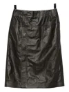 Lemaire Leather Skirt In Black