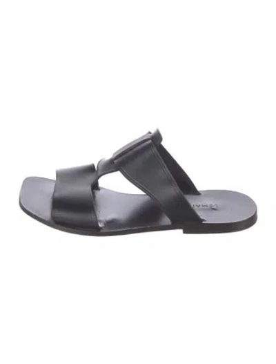 Pre-owned Lemaire Leather Slides In Black