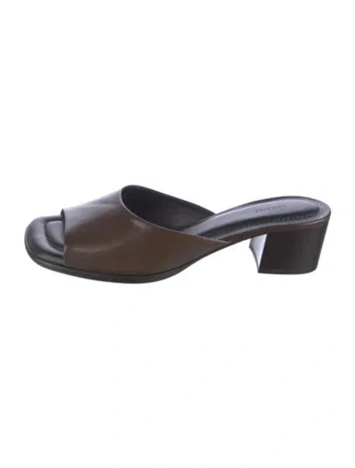 Pre-owned Lemaire Leather Slides In Brown