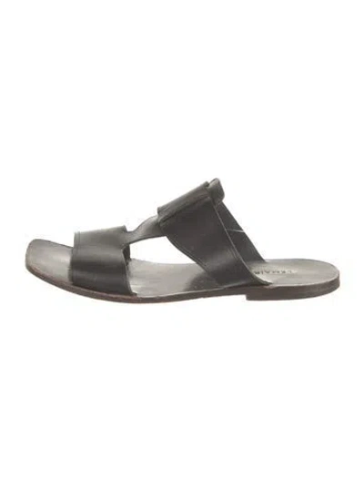 Pre-owned Lemaire Leather Slides In Grey