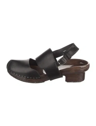Pre-owned Lemaire Leather Slingback Flats In Black