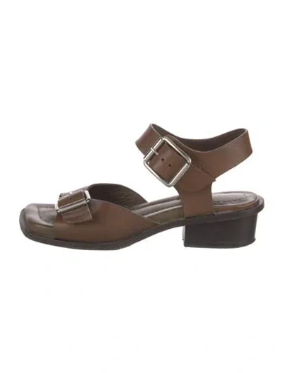 Pre-owned Lemaire Leather Slingback Sandals In Brown