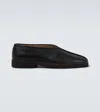 Lemaire 20mm Square-toe Piped Leather Loafers In Black