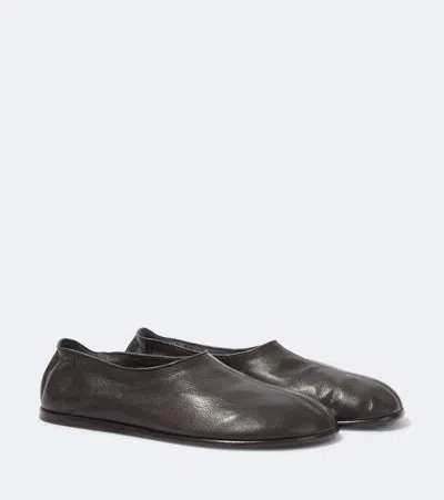 Lemaire Sock Slip-ons In Goat Leather In Brown
