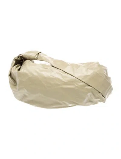 Pre-owned Lemaire Leather Soft Croissant Large In Green
