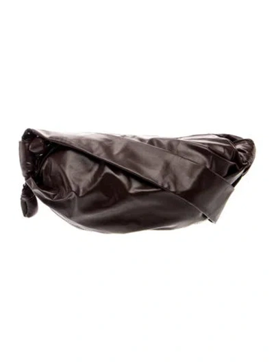 Pre-owned Lemaire Leather Soft Croissant Small In Brown