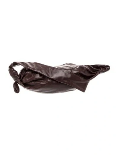 Pre-owned Lemaire Leather Soft Croissant Small In Brown