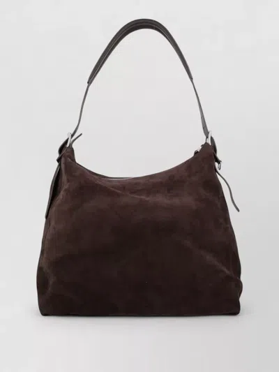Lemaire Leather Tote Bag In Brown