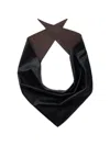 Lemaire Triangular Leather Scarf In Black