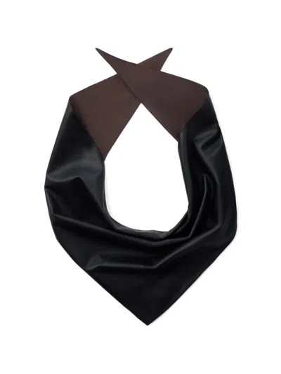 Lemaire Leather Triangle Scarf In Black
