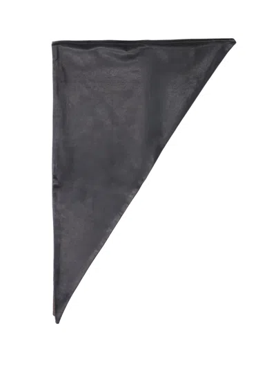 Lemaire Leather Triangle Scarf In Black