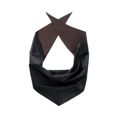 Pre-owned Lemaire Leather Triangle Scarf 'black' | Women's Size Onesize
