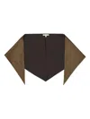 Lemaire Leather Triangle Scarf In Brown