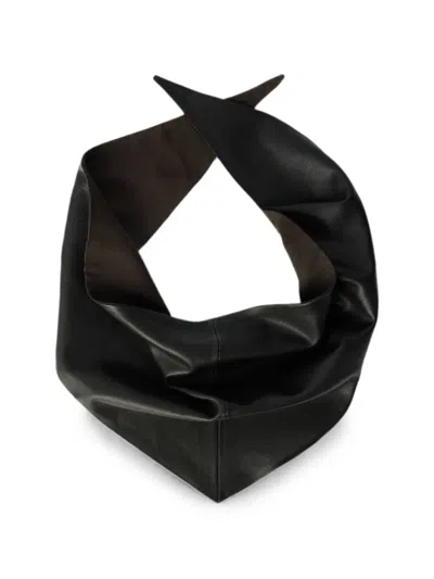 Lemaire Leather Triangle Scarf In White