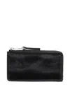 Lemaire Patina Zip Coin Card Holder In Black