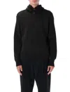 Lemaire Alpaca Wool Hooded Buttoned Sweater In Black