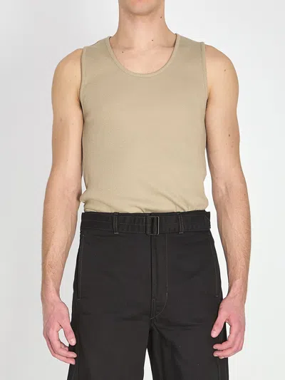 Lemaire Cotton Linen Rib Tank In Brown