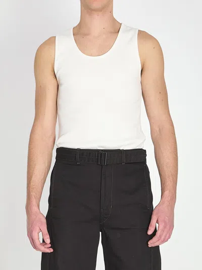 Lemaire Cotton Linen Rib Tank In White