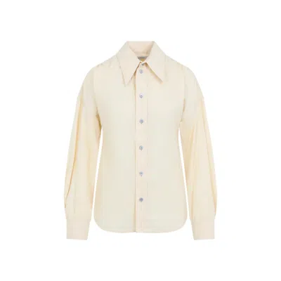 Lemaire Ice Apricot Pointed Collar Shirt In White