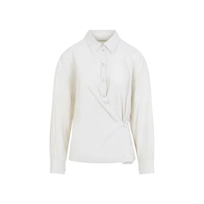 Lemaire Straight Collar Twisted Shirt In White