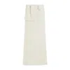 Lemaire Maxi Buttoned Wrap Skirt In Neutrals