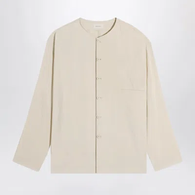 Lemaire Light Beige Silk-blend Shirt In White
