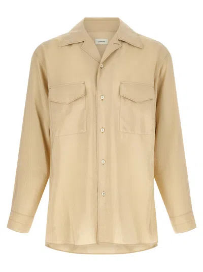 LEMAIRE MEN LIGHT BEIGE SOLID SHIRT, L LUXURY SHIRTS FOR MEN DARVEYS