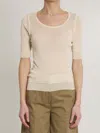 Lemaire Light Beige Trompeloeil Top In Viscose And Silk In Neutral