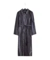 Lemaire Light Belted Coat In Gray-black