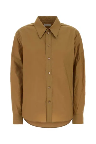 LEMAIRE WOMEN LIGHT BROWN REGULAR SOLID SHIRT