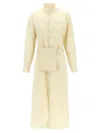 Lemaire Light Cotton Satin Midi Dress In Yellow