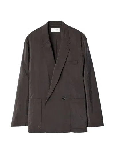 LEMAIRE LIGHT DOUBLE-BREASTED JACKET IN DRY SILK