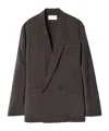 Lemaire Light Double-breasted Jacket In Dry Silk In Multi