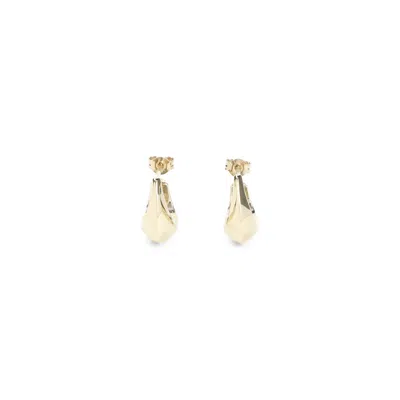 Lemaire Light Gold Curved Mini Drop Earrings In Transparent