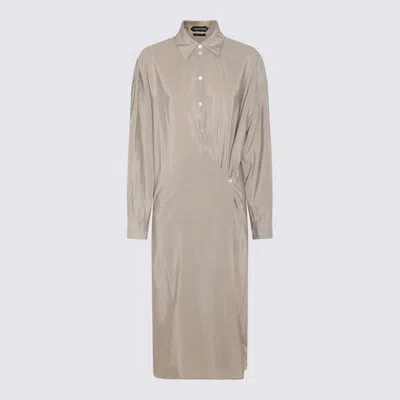 Lemaire Light Grey Silk Dress In Light Misty Grey