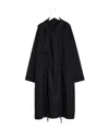 Lemaire Wool Coat In Black