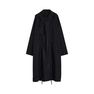 Pre-owned Lemaire Light Hooded Trench Coat 'black' | Men's Size Xxs