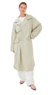 Lemaire Light Hooded Trench Stone Beige In Neutral