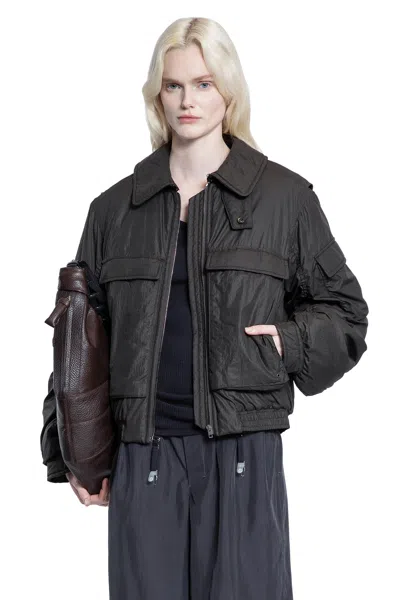 Lemaire Light Nylon Bomber In Brown