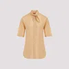 LEMAIRE LIGHT ORANGE SHORT SLEEVES FITTED WITH SCARF SILK SHIRT