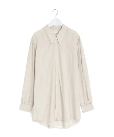 Lemaire Light Pointed Collar Shirt In Powder Blush