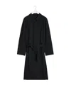 Lemaire Black Belted Lightweight Coat In Black