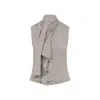 Lemaire Anthracite Light Taupe Wool Asymmetrical Sleeveless Cardigan In Multi