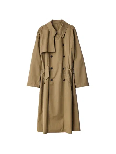 Lemaire Light Trench Coat In Water-repellent Cotton Gabardine In Brown