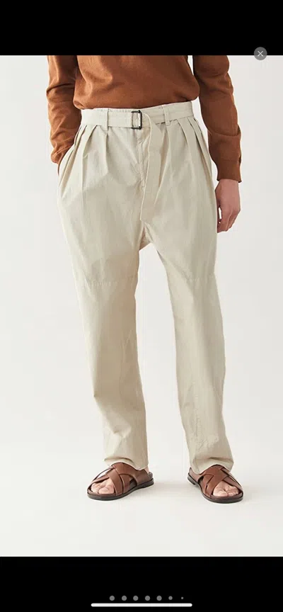 Pre-owned Lemaire Lightweight Belted Pants. 52/36. $650 In Beige