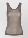 Lemaire Lightweight Ribbed Scoop Neck Sheer Sleeveless Stretch