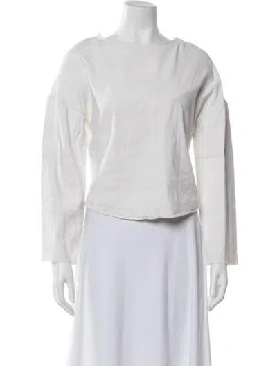 Pre-owned Lemaire Linen Bateau Neckline Top In Neutrals