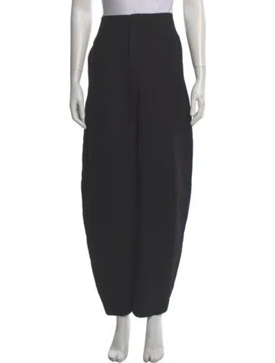 Pre-owned Lemaire Linen Straight Leg Pants In Black